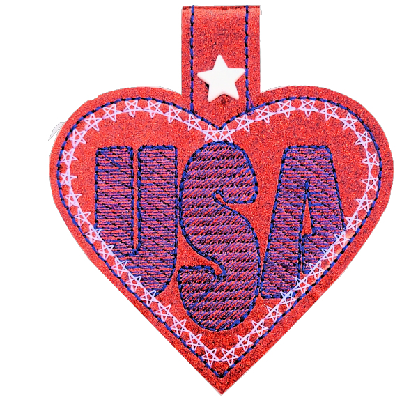 USA Heart Snap Tab